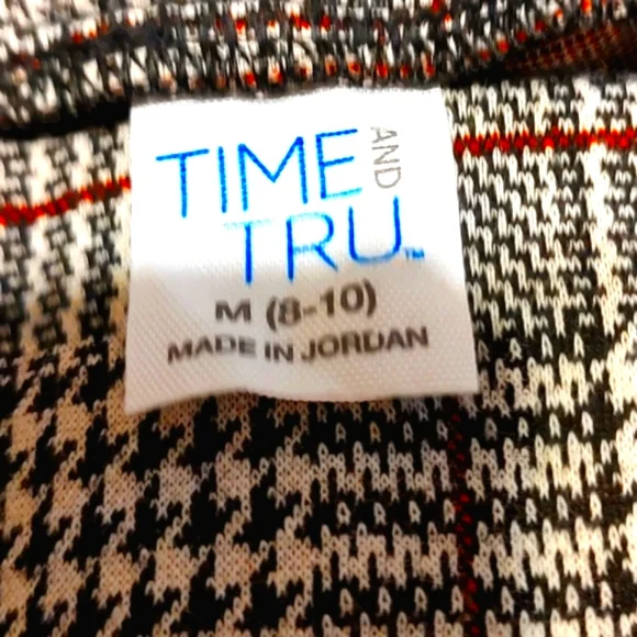 🌹 Preppy Classic Houndstooth Plaid Straight Leg Pull On Slacks Pants - M - Picture 8 of 9